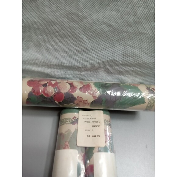 Burgundy‎ Floral Border 10 Yards - Picture 2 of 5